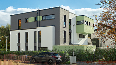 Neubau-Haus-M-05 Mehrfamilienhaus Architekturbüro Umbauter-Raum Architektin Simone Schulze Bad Homburg Taunus Rhein-Main Frankfurt